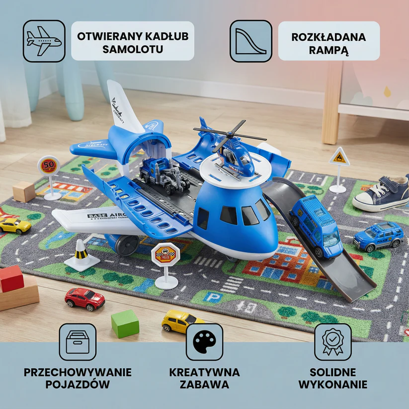 Zestaw do zabawy z samolotem i pojazdem