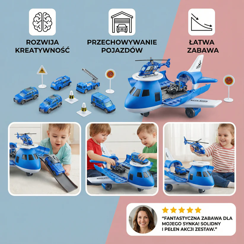 Zestaw do zabawy z samolotem i pojazdem