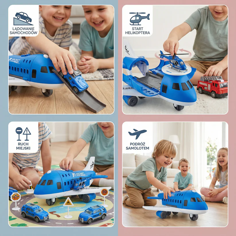 Zestaw do zabawy z samolotem i pojazdem