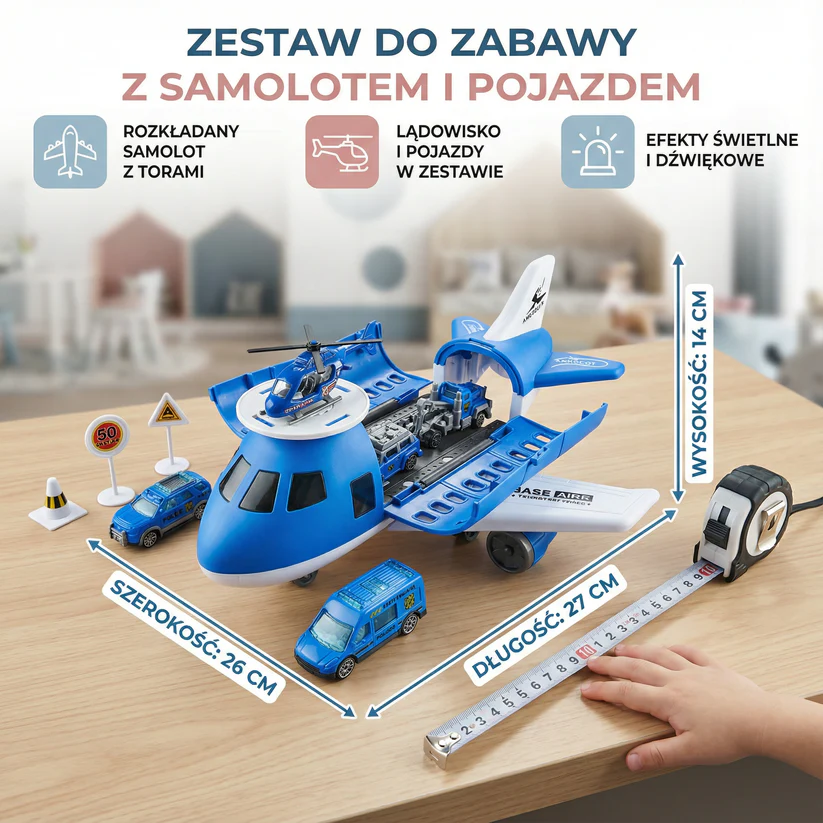 Zestaw do zabawy z samolotem i pojazdem