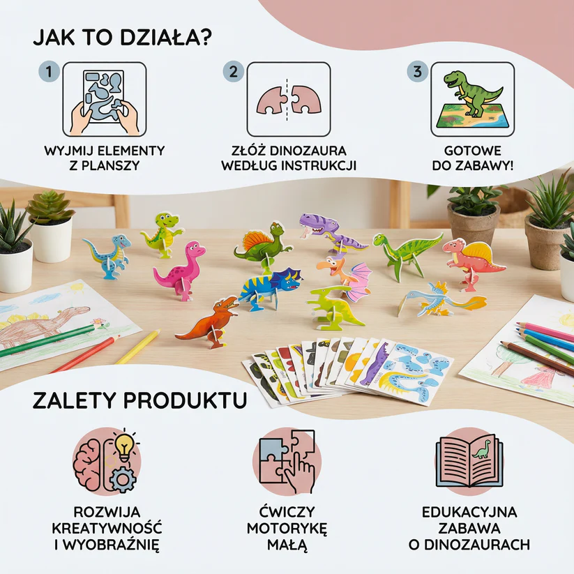 3D zestaw puzzli kreskówkowych dla dzieci