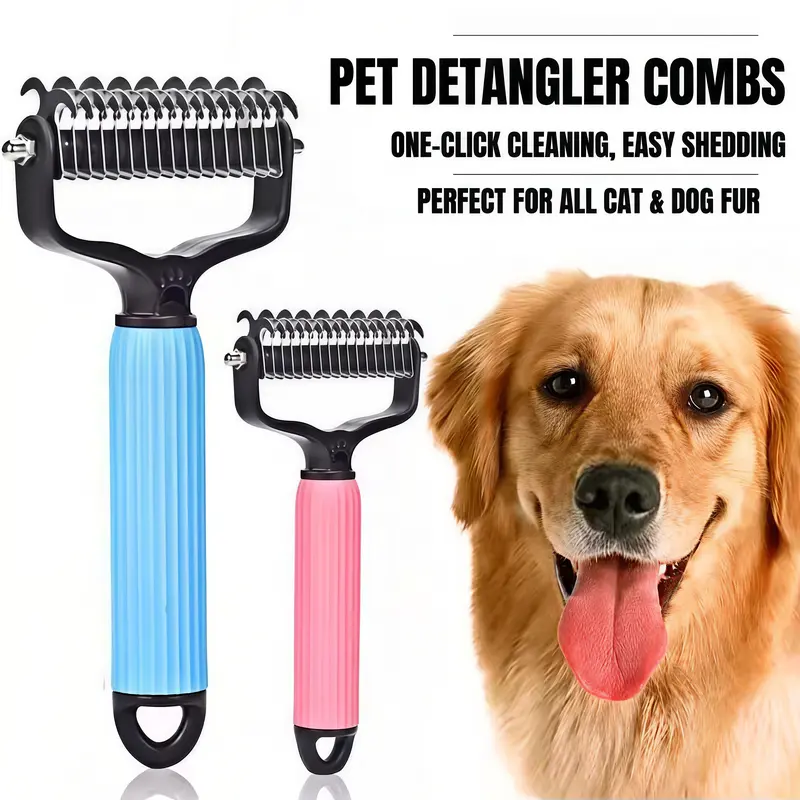Universal Pet Detangling Comb & Shedding Removal Easy to Use Essential Grooming-9SLL