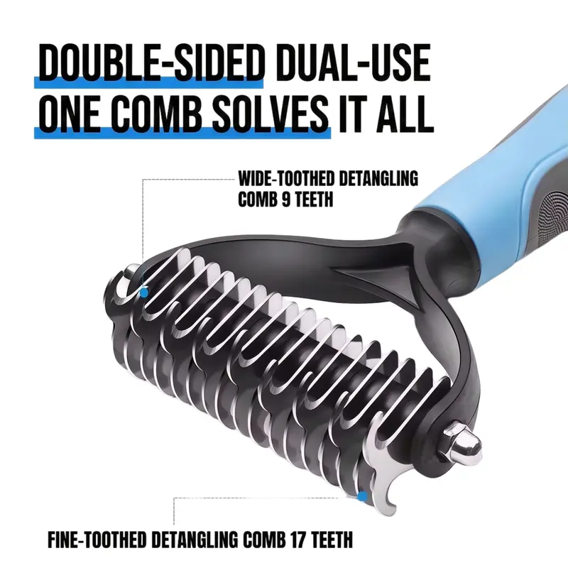 Universal Pet Detangling Comb & Shedding Removal Easy to Use Essential Grooming-9SLL