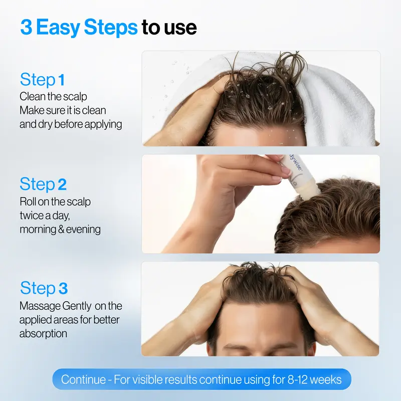 Be Bodywise Advanced Hair Density Roll-On Serum 25 ml | 5% Saw Palmetto, 3% Rosemary, 1% Caffeine Herbasome & 3% Fenugreek | Scalp Serum for Reduced Hair Fall | Men & Women-9SLL