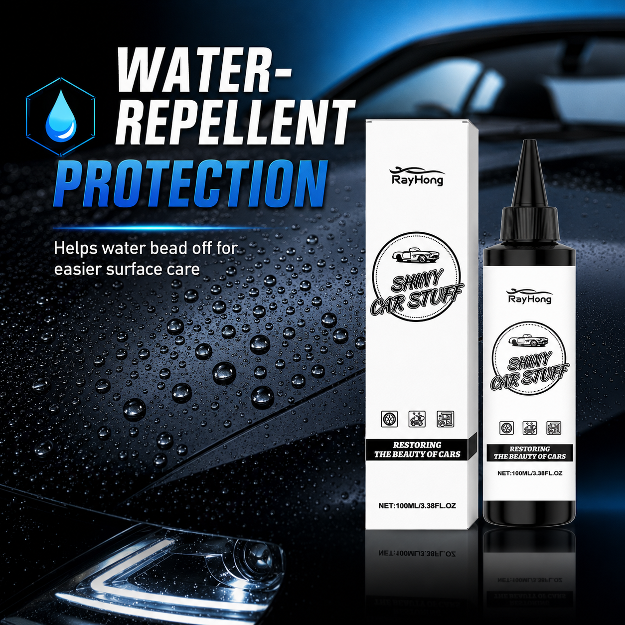🚗 Shiny Car Coating Restorer for Gloss, Protection & Water Repellency-9SLL