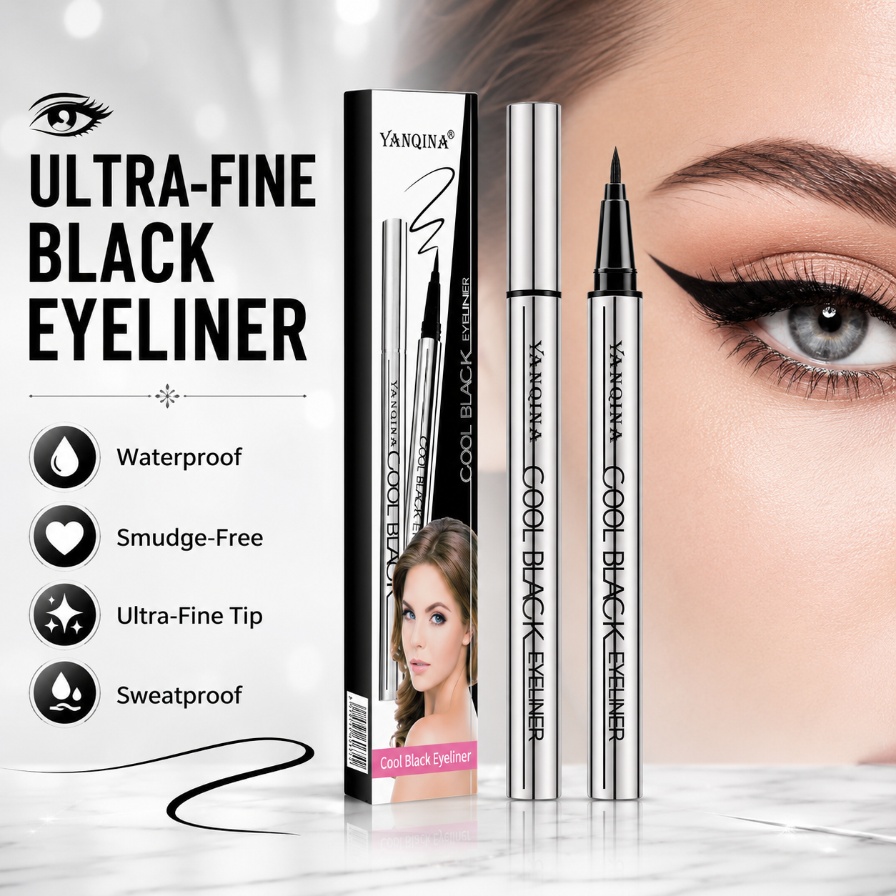 ✨ Waterproof Ultra-Fine Eyeliner Pen for Smudge-Free All-Day Wear-9SLL