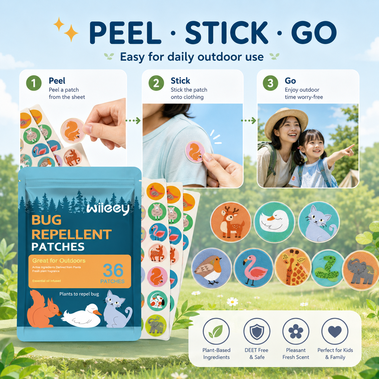 🦟 Mosquito Repellent Patches for Kids & Adults-9SLL