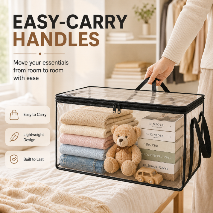 Clear Dust-Proof Storage Box for Closet, Dorm & Home Organization-9SLL