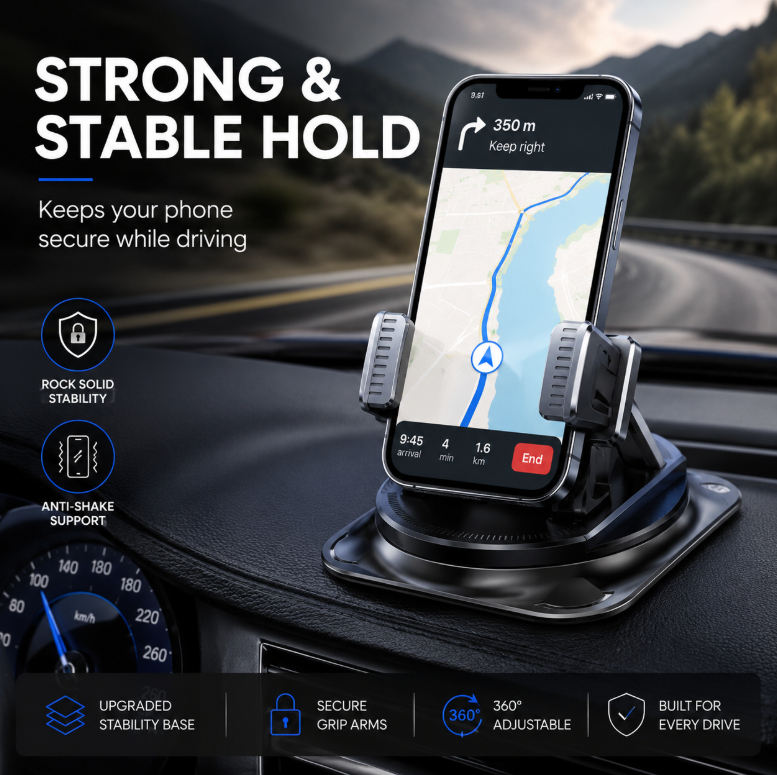 Non-Slip Car Phone Holder with Strong Stable Grip-9SLL