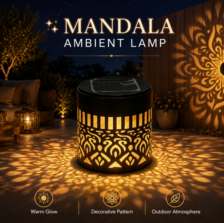 🌙 Mandala Solar Ambient Lamp for Outdoor Garden Decor-9SLL