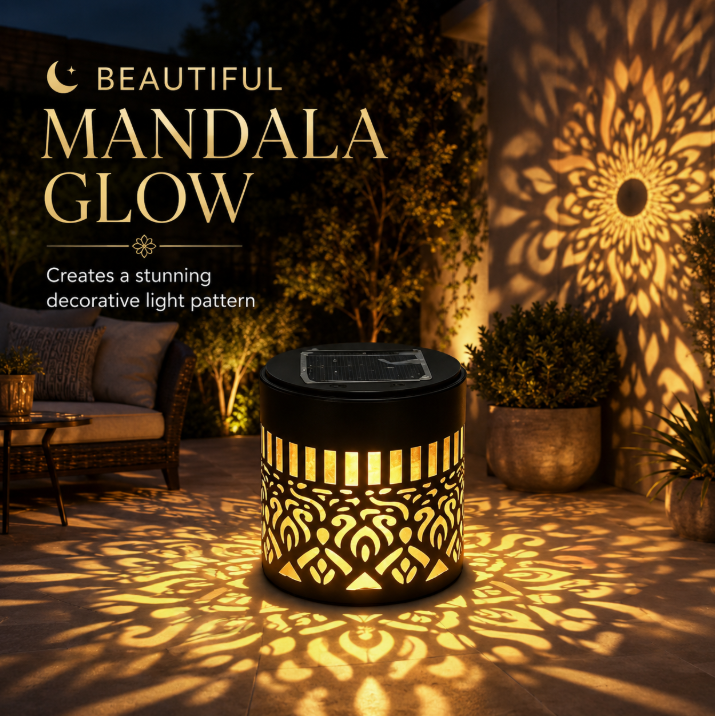 🌙 Mandala Solar Ambient Lamp for Outdoor Garden Decor-9SLL
