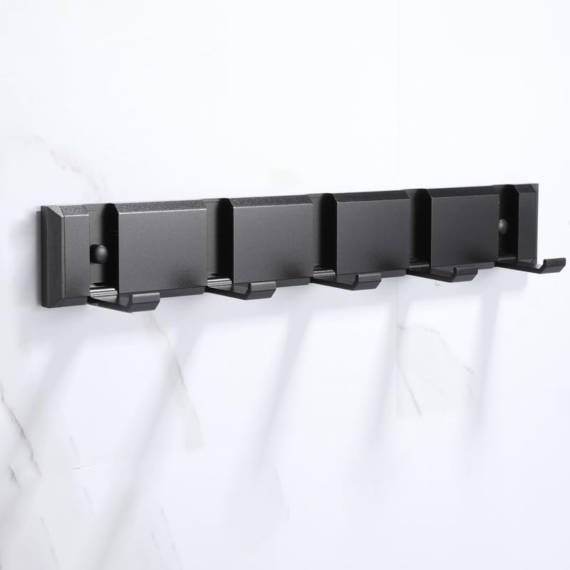 Foldable Wall-Mounted Hanger – Aluminum, Matte Black