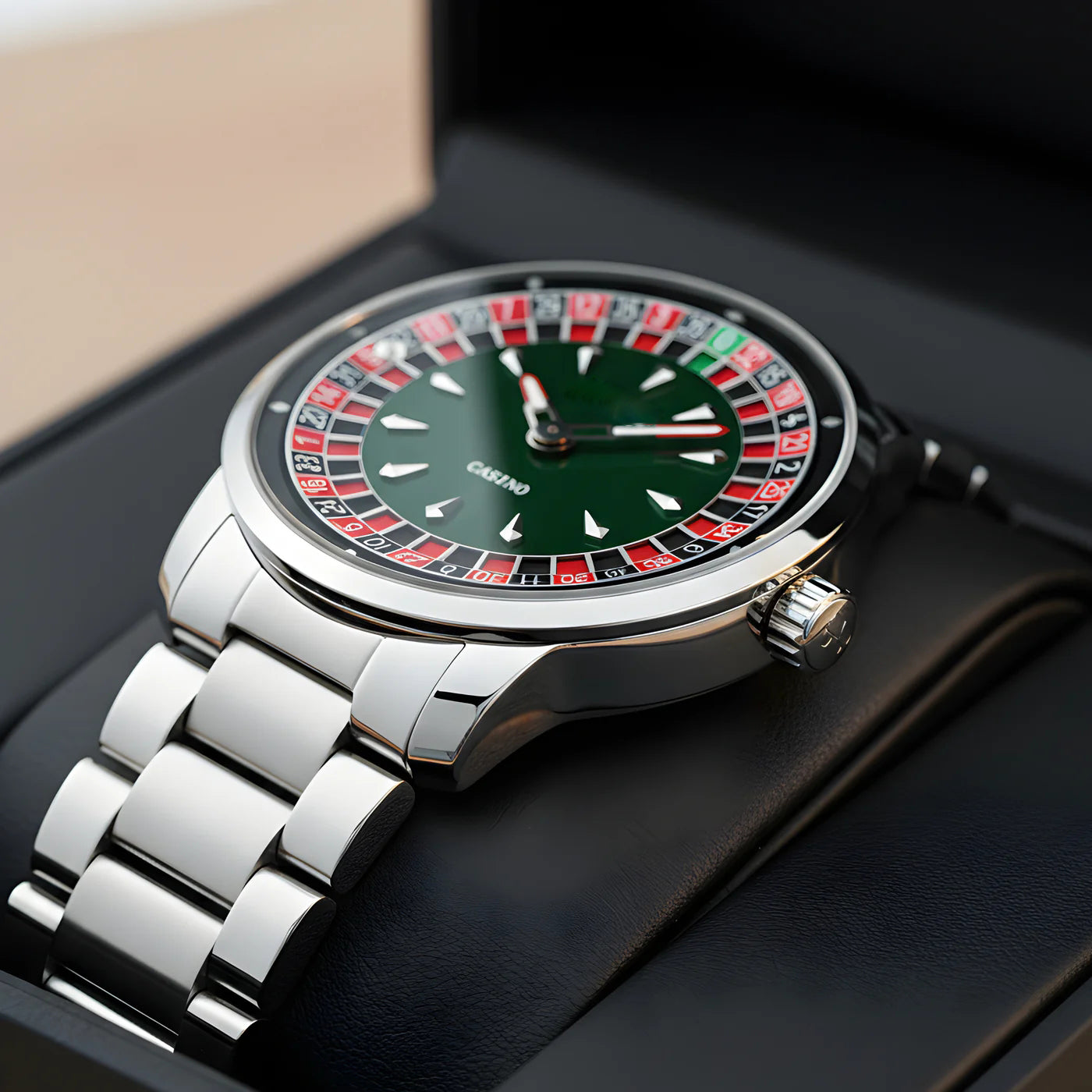 Luxury Roulette-Style Spinning Dial Watch