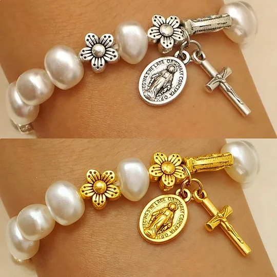 🙏 Перлена цветна гривна "Света Богородица" 🙏