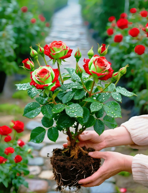 🌹Шотландска червена и зелена роза – рядък сорт роза💚