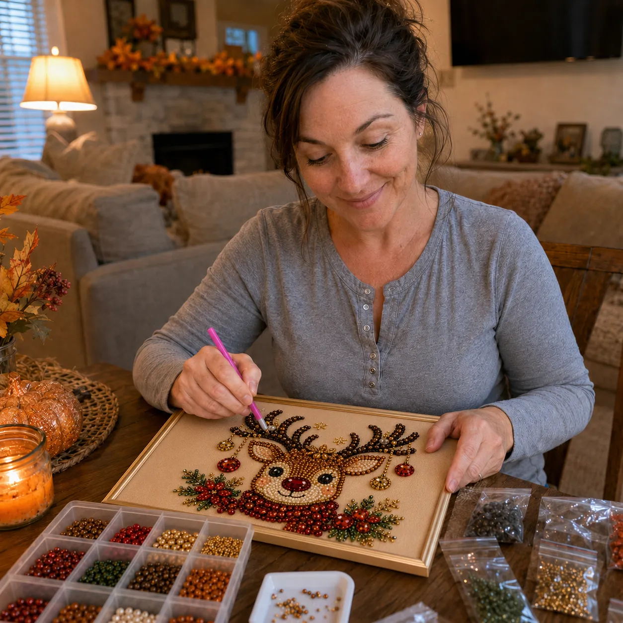 🎄🎅 Kit de peinture de Noël à perles et strass, loisir créatif pour enfants et adultes, décoration festive brillante pour les fêtes ✨