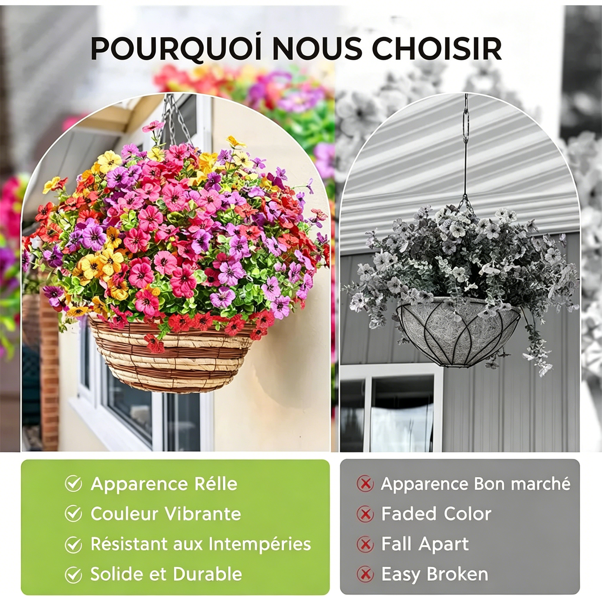  🌺-75% aujourd’hui seulement🌺 Fleurs artificielles ultra réalistes résistantes aux UV 