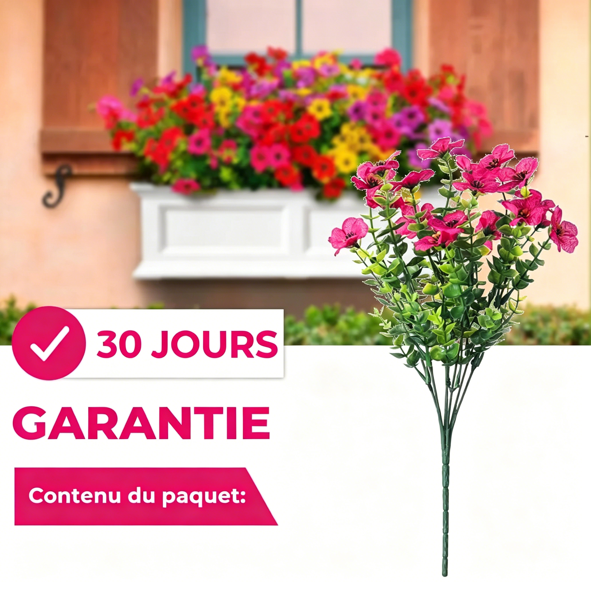  🌺-75% aujourd’hui seulement🌺 Fleurs artificielles ultra réalistes résistantes aux UV 