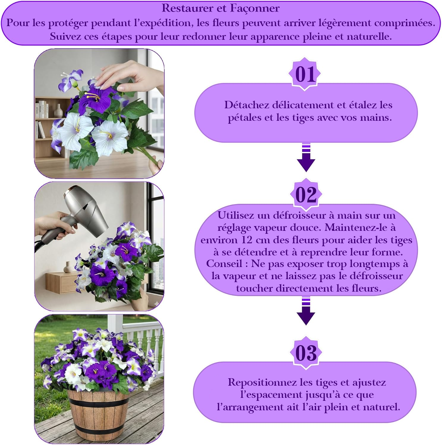 🔥Pétunias artificiels en soie pour le printemps – Résistants aux UV, couleurs durables