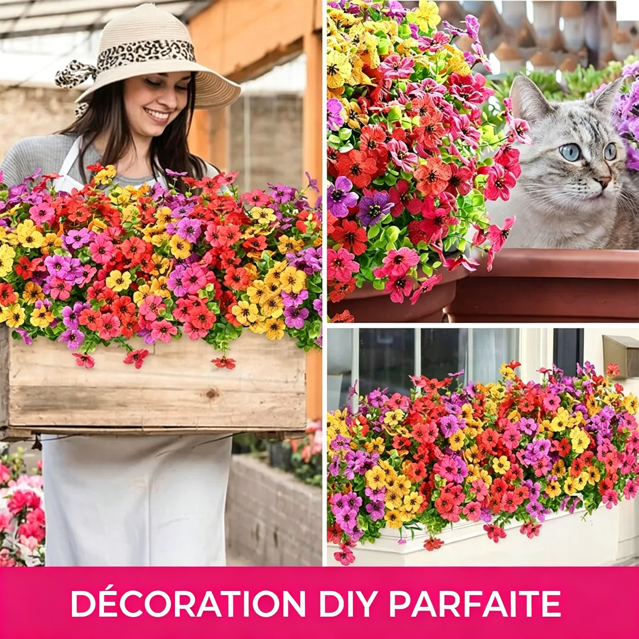  🌺-75% aujourd’hui seulement🌺 Fleurs artificielles ultra réalistes résistantes aux UV 