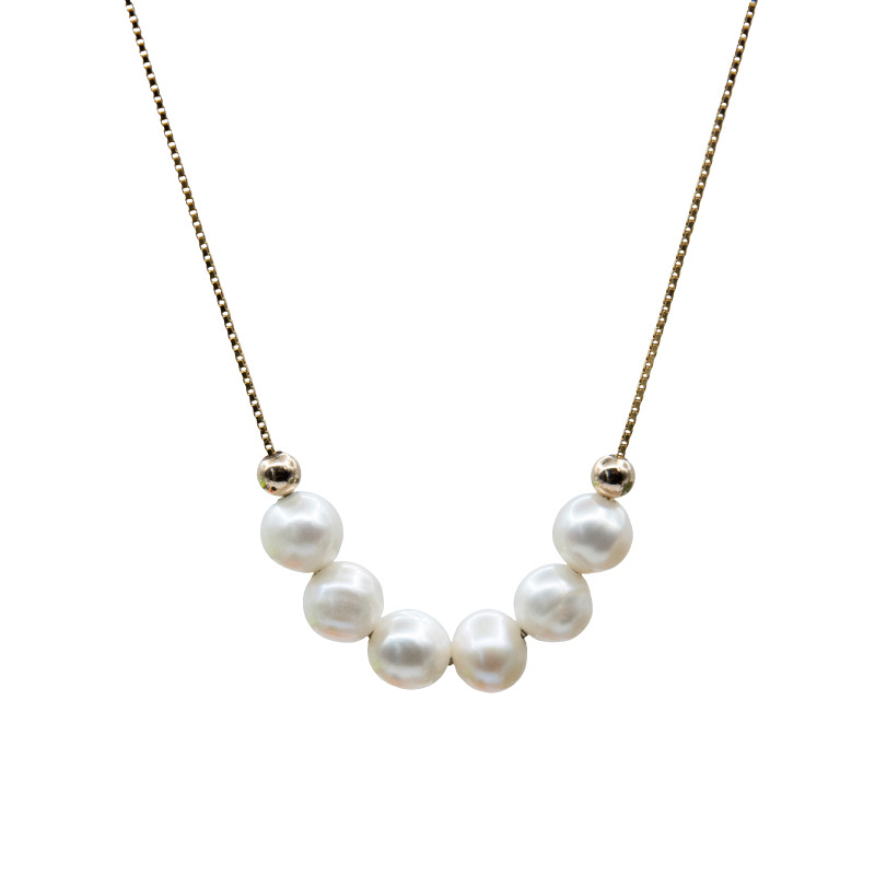Collier Élégance – 6 Perles d'Eau Douce