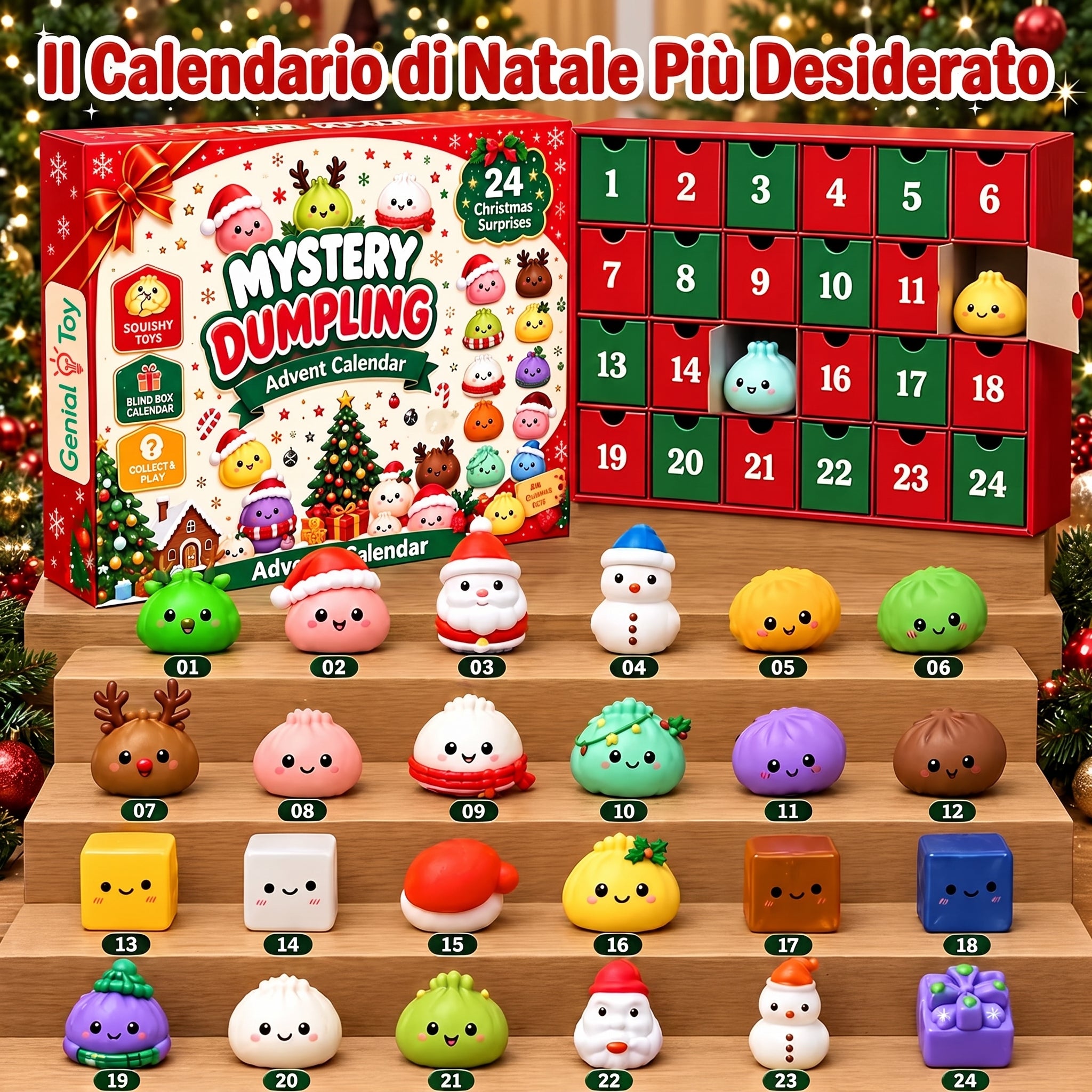 🎁 Calendario dell’Avvento 2026 – Mystery Dumpling Squishy
