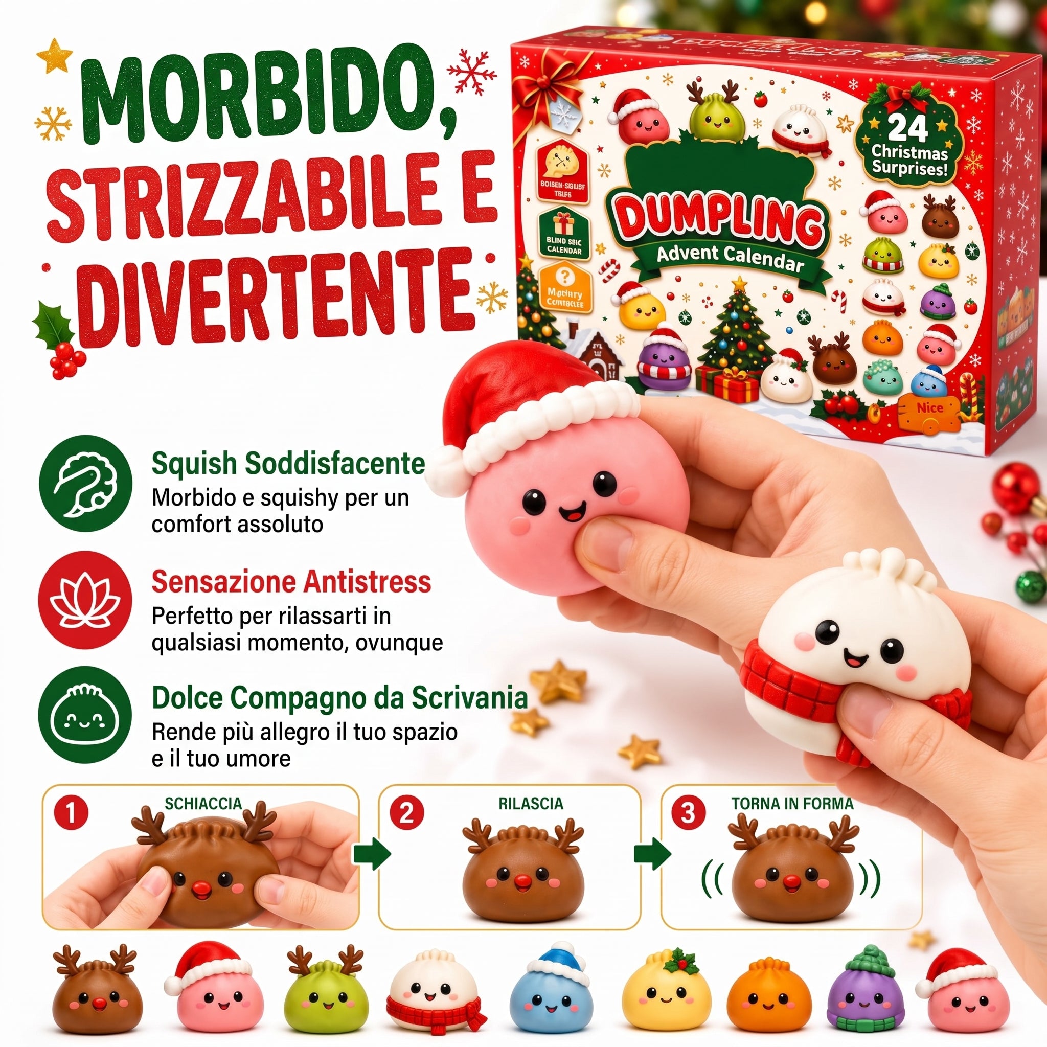 🎁 Calendario dell’Avvento 2026 – Mystery Dumpling Squishy
