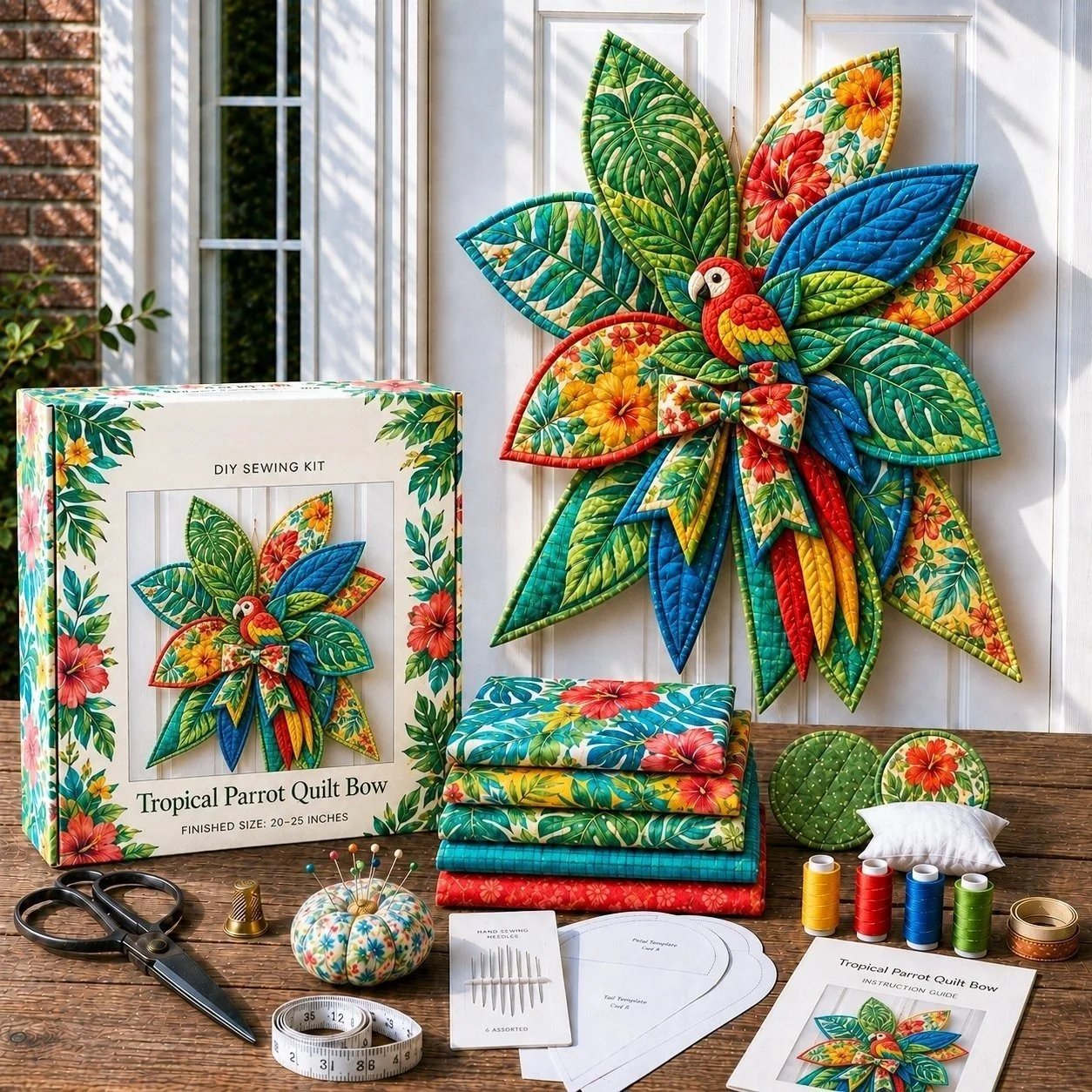 🎀 Kit Couture DIY – Grand Nœud Papillon de Noël Matelassé