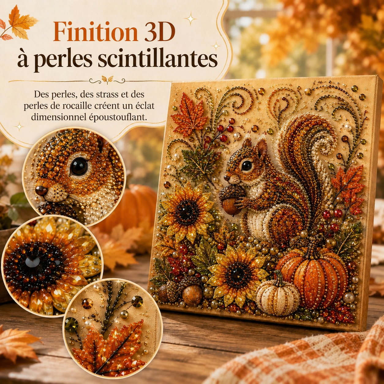 🐿️🍁 Kit de peinture nacrée 3D automne