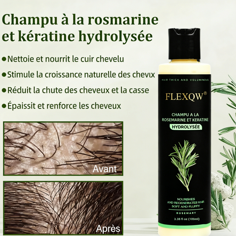 Shampooing Anti-Chute & Croissance au Romarin Bio + Kératine