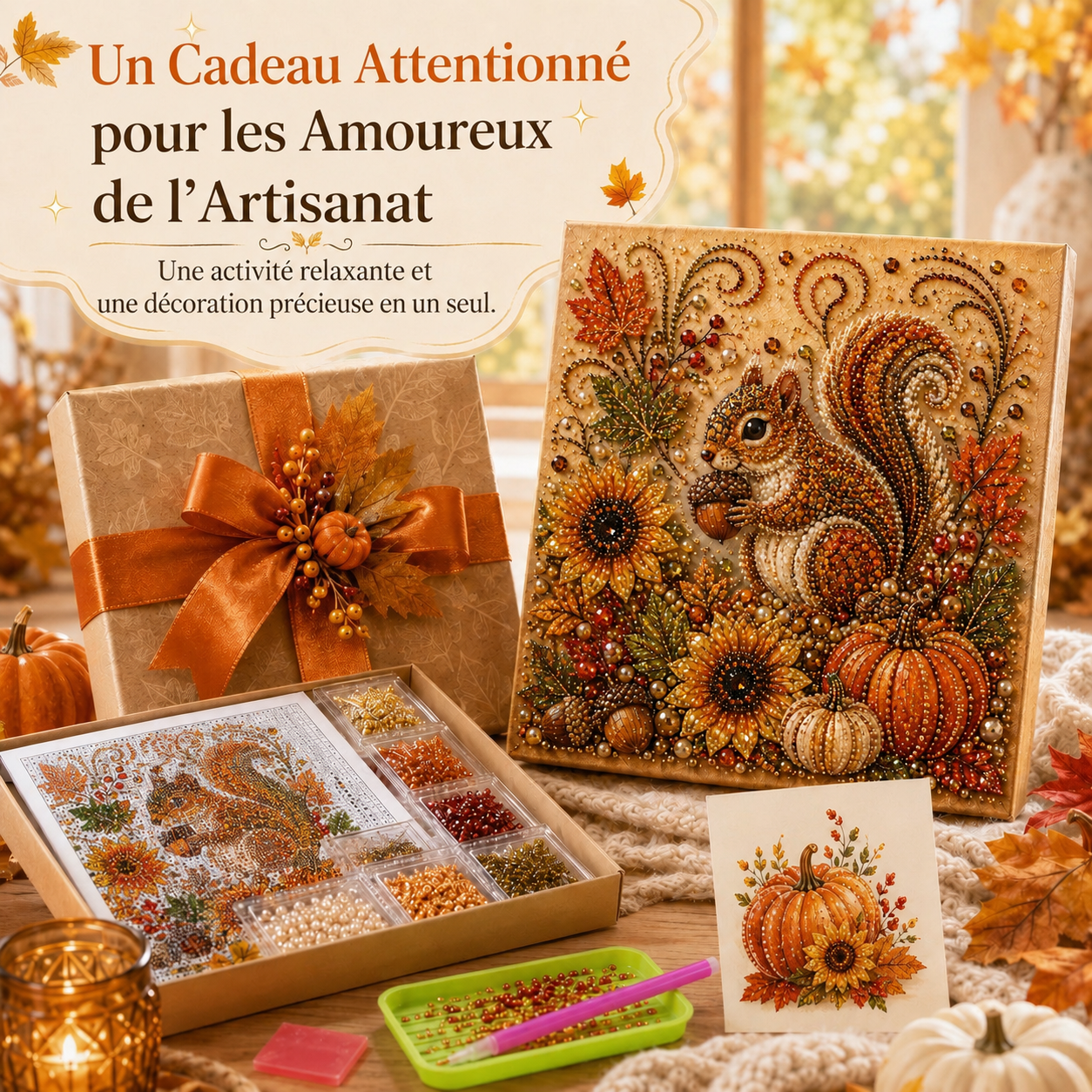 🐿️🍁 Kit de peinture nacrée 3D automne