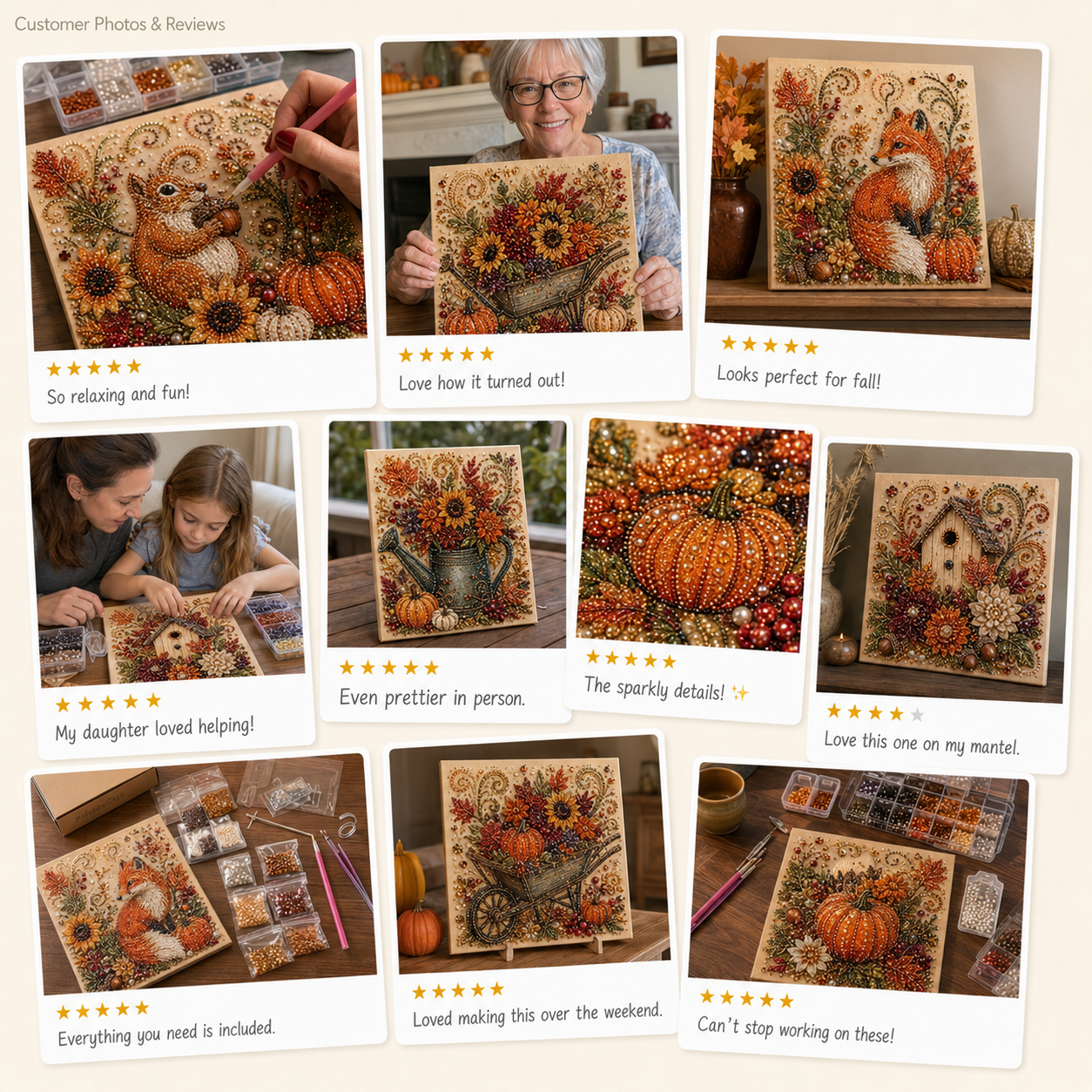 🍂💎 Kit de peinture nacrée 3D automne