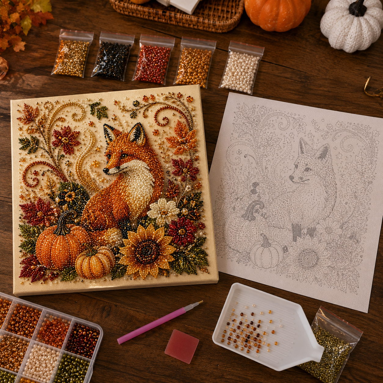  🍂💎 Kit de peinture nacrée 3D automne