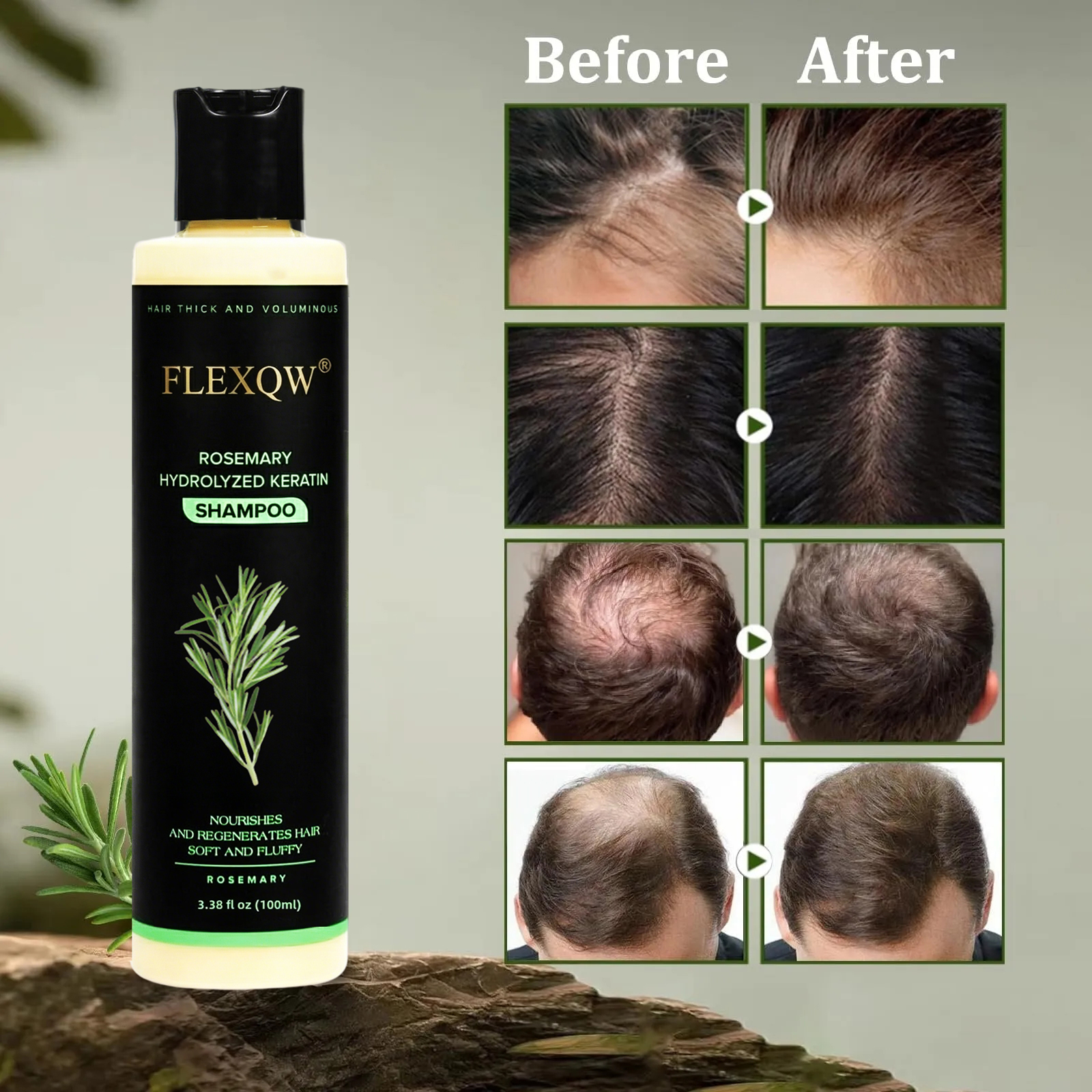 🔥Organic Rosemary Keratin Hair Growth Shampoo
