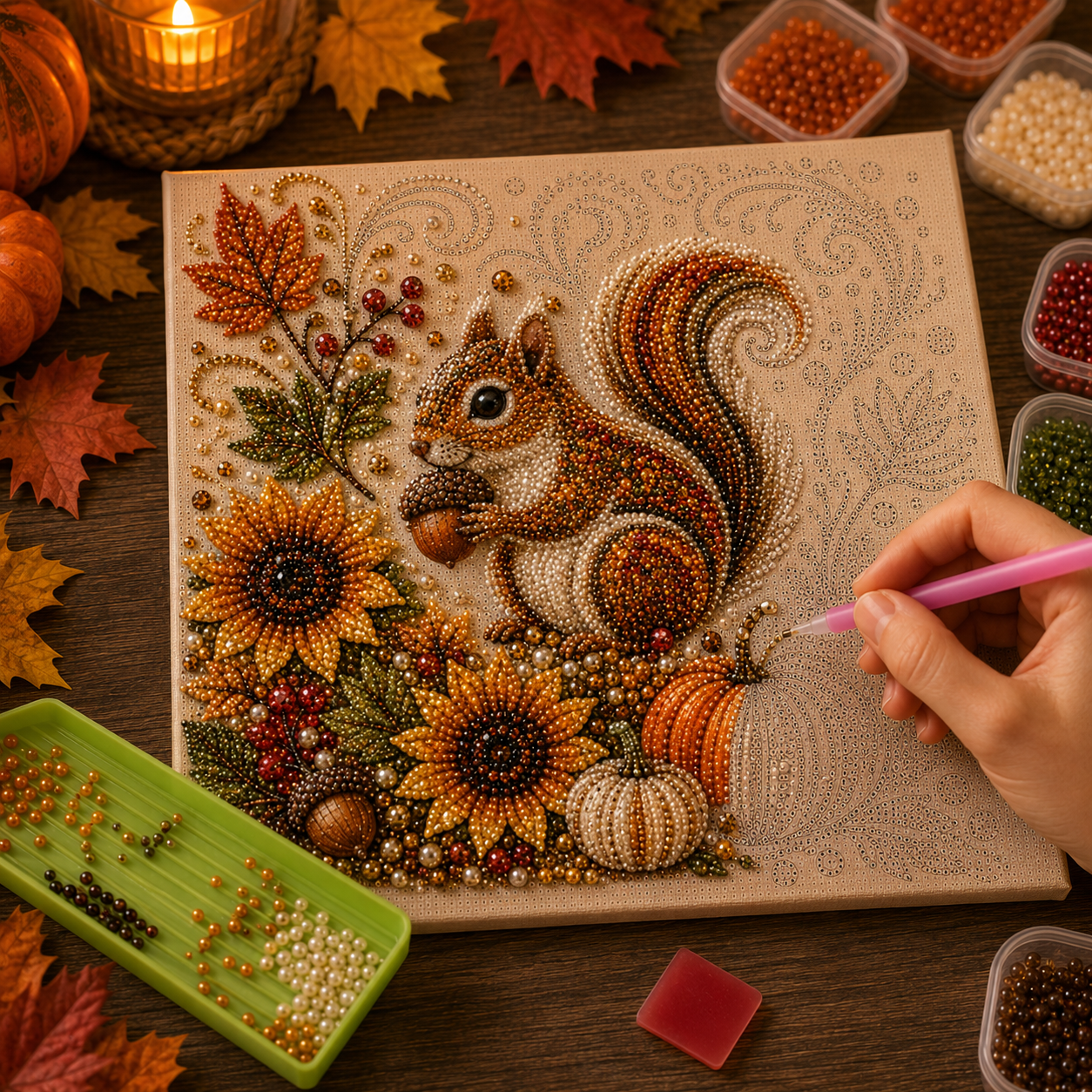  🍂💎 Kit de peinture nacrée 3D automne