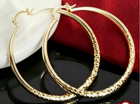 🎉 1 acheté, 1 offert (2 paires) 🎁 Créoles pour femme à facettes diamant – Élégantes et étincelantes 💎