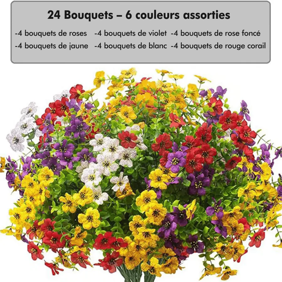  🌺-75% aujourd’hui seulement🌺 Fleurs artificielles ultra réalistes résistantes aux UV 