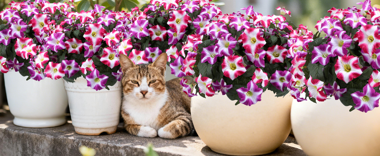 faux petunias for outdoor planters