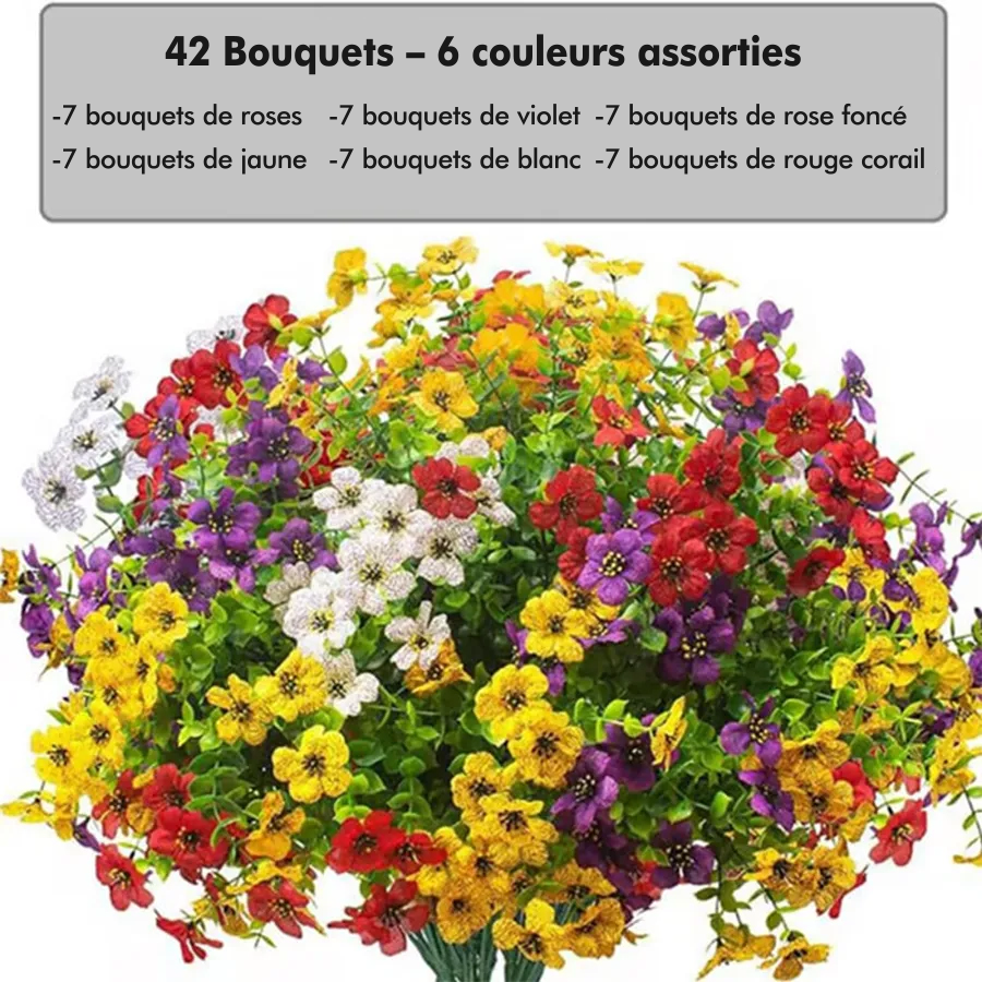  🌺-75% aujourd’hui seulement🌺 Fleurs artificielles ultra réalistes résistantes aux UV 