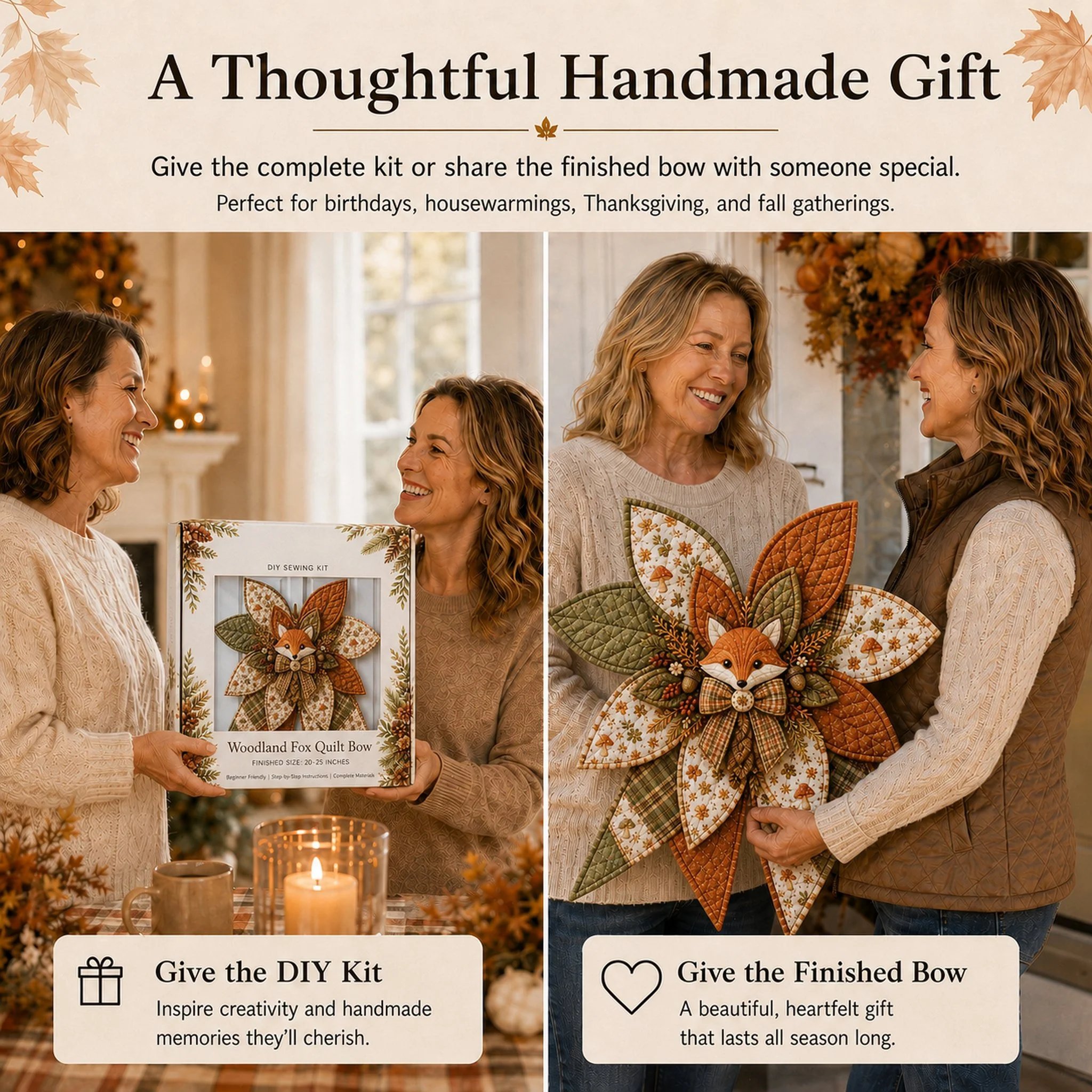 🎀 Kit Couture DIY – Grand Nœud Papillon de Noël Matelassé