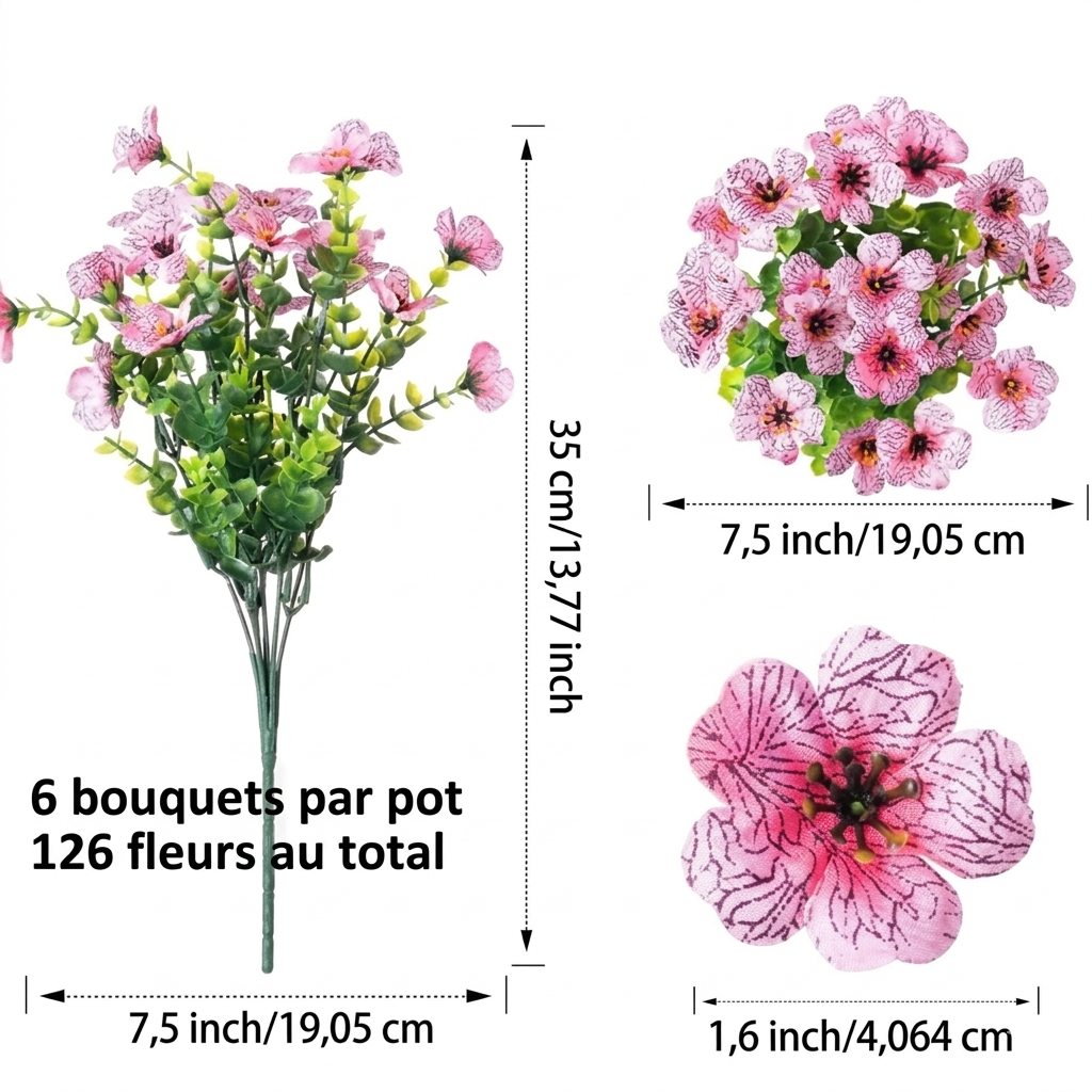 💥 Matériau haut de gamme amélioré 🌱 Fleurs artificielles réalistes résistantes aux UV