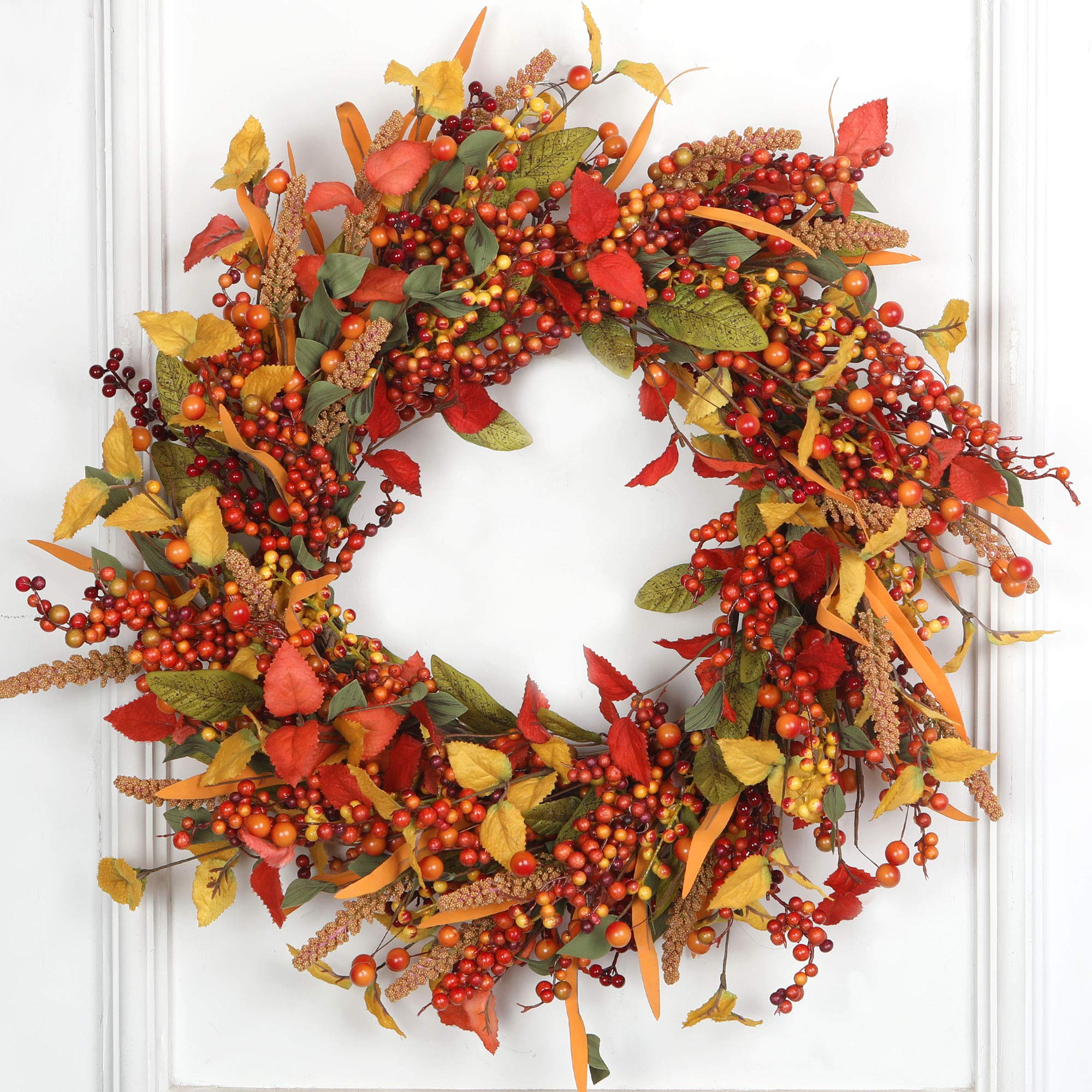 🍂 Couronne d’Automne à Baies & Feuillage Artificiels