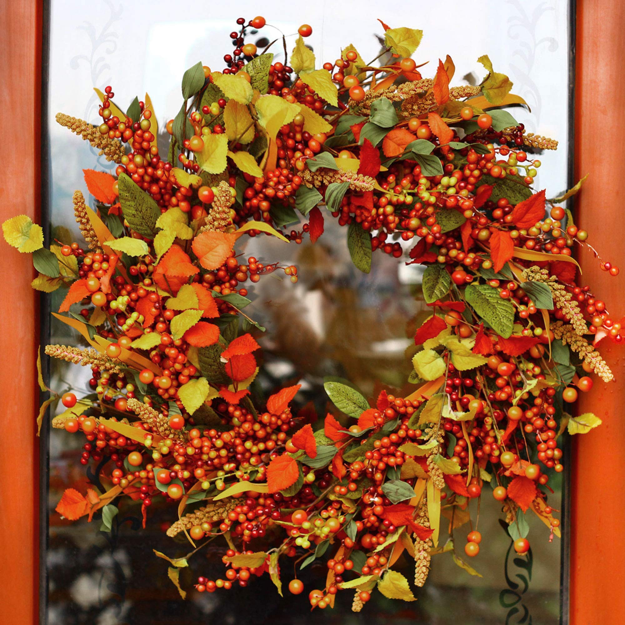 🍂 Couronne d’Automne à Baies & Feuillage Artificiels