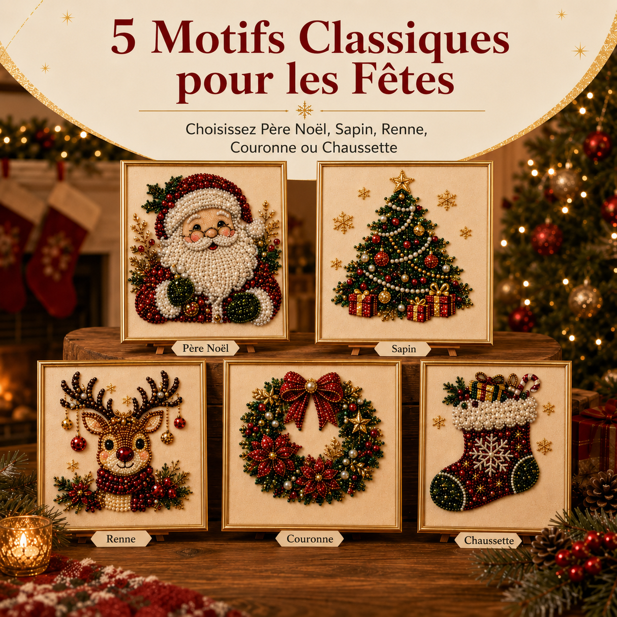 🎄🎅 Kit de peinture de Noël à perles et strass, loisir créatif pour enfants et adultes, décoration festive brillante pour les fêtes ✨
