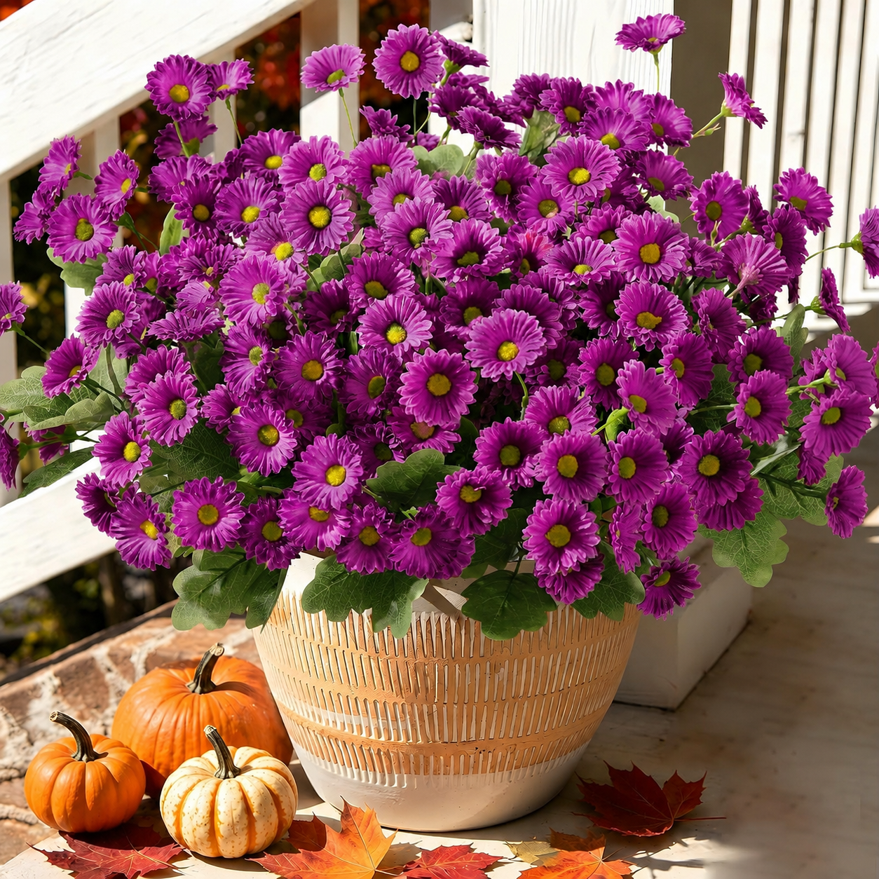 🔥 DERNIER JOUR : -50 % 🧡 Sunset Mums – Chrysanthèmes Artificiels d’Automne 🌼