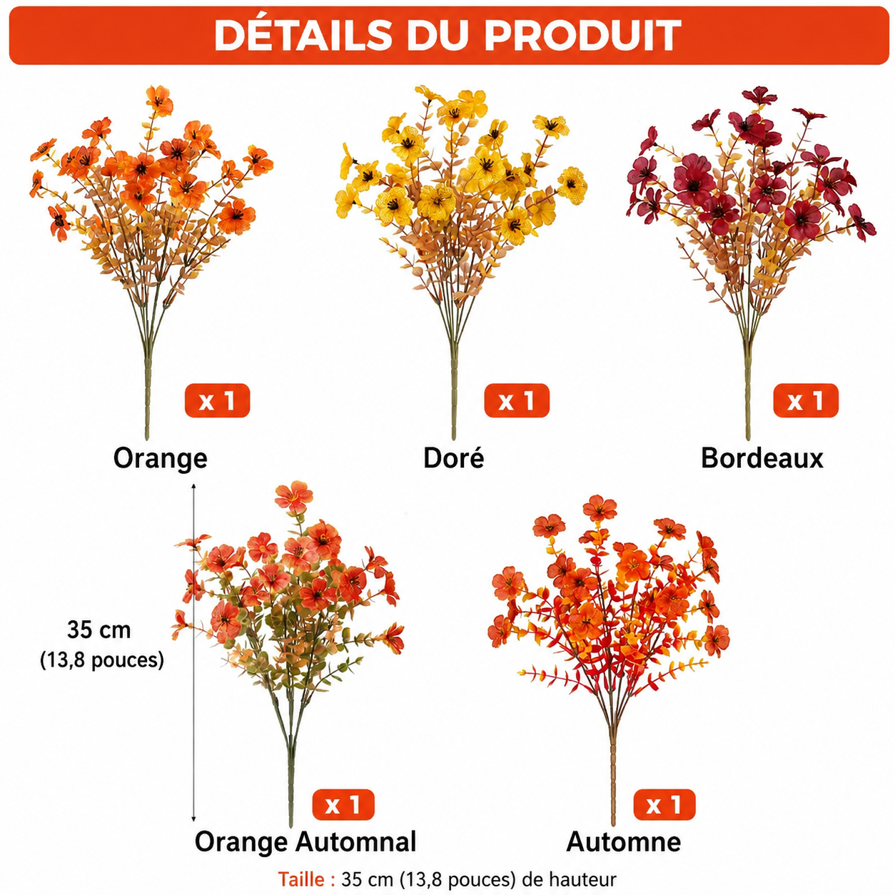 🏆 50K+ VENDUS ! 🍂 Chrysanthèmes Artificiels d’Automne Résistants aux UV