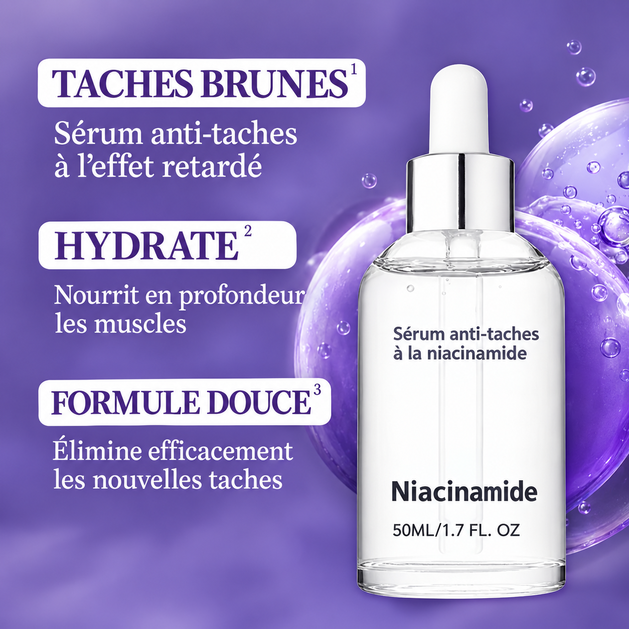 ✨ Sérum Correcteur de Taches à la Niacinamide 10 % – Teint Plus Uniforme