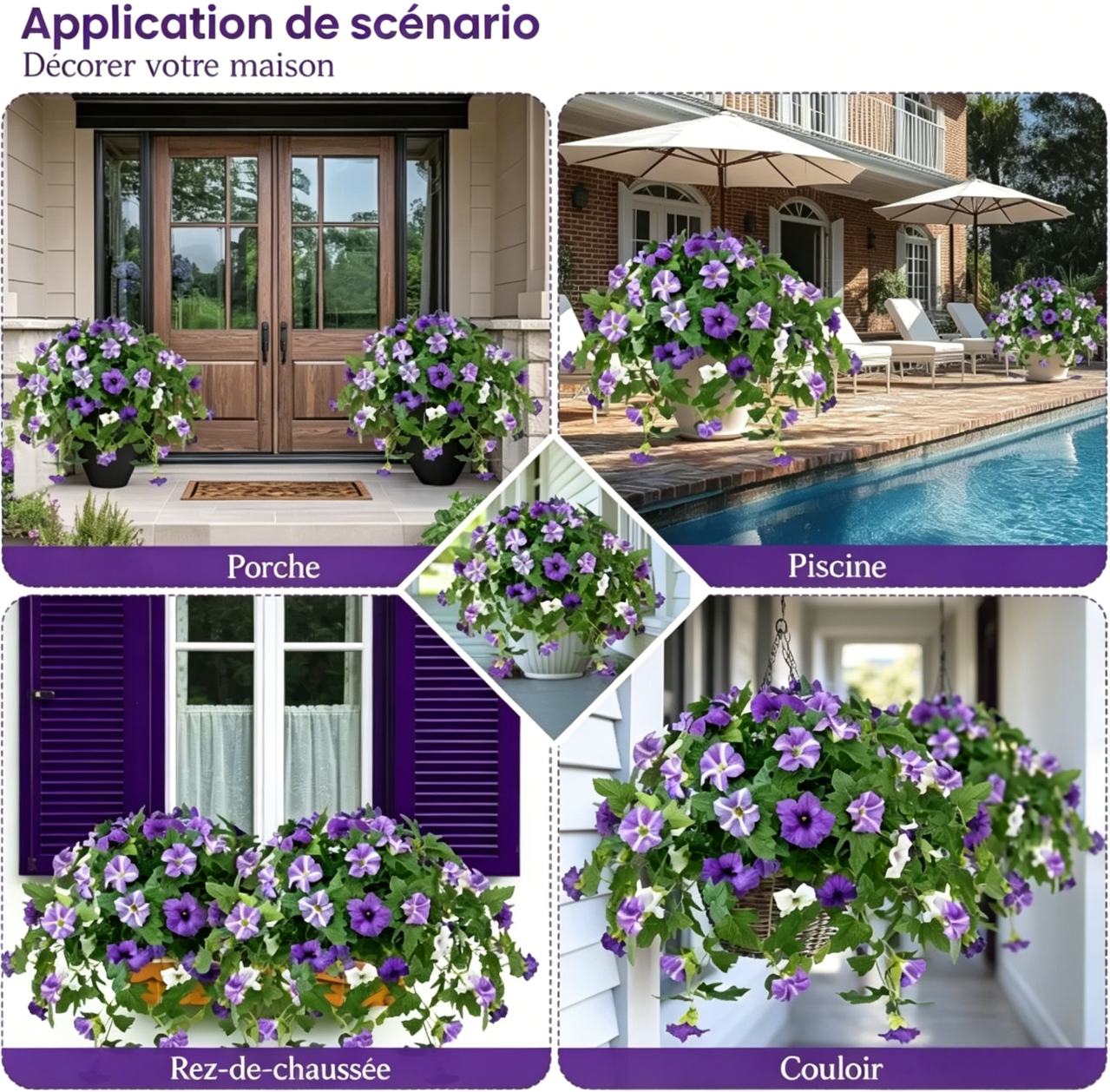 🔥Pétunias artificiels en soie pour le printemps – Résistants aux UV, couleurs durables