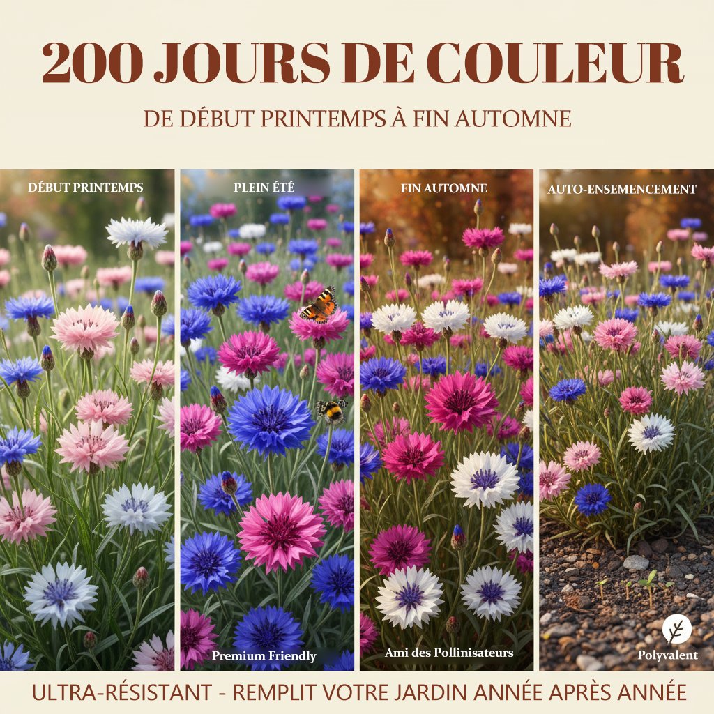 🌱 Graines de Bleuet de Qualité Supérieure – La Fleur Sauvage « Inarrêtable » Qui Pousse Partout