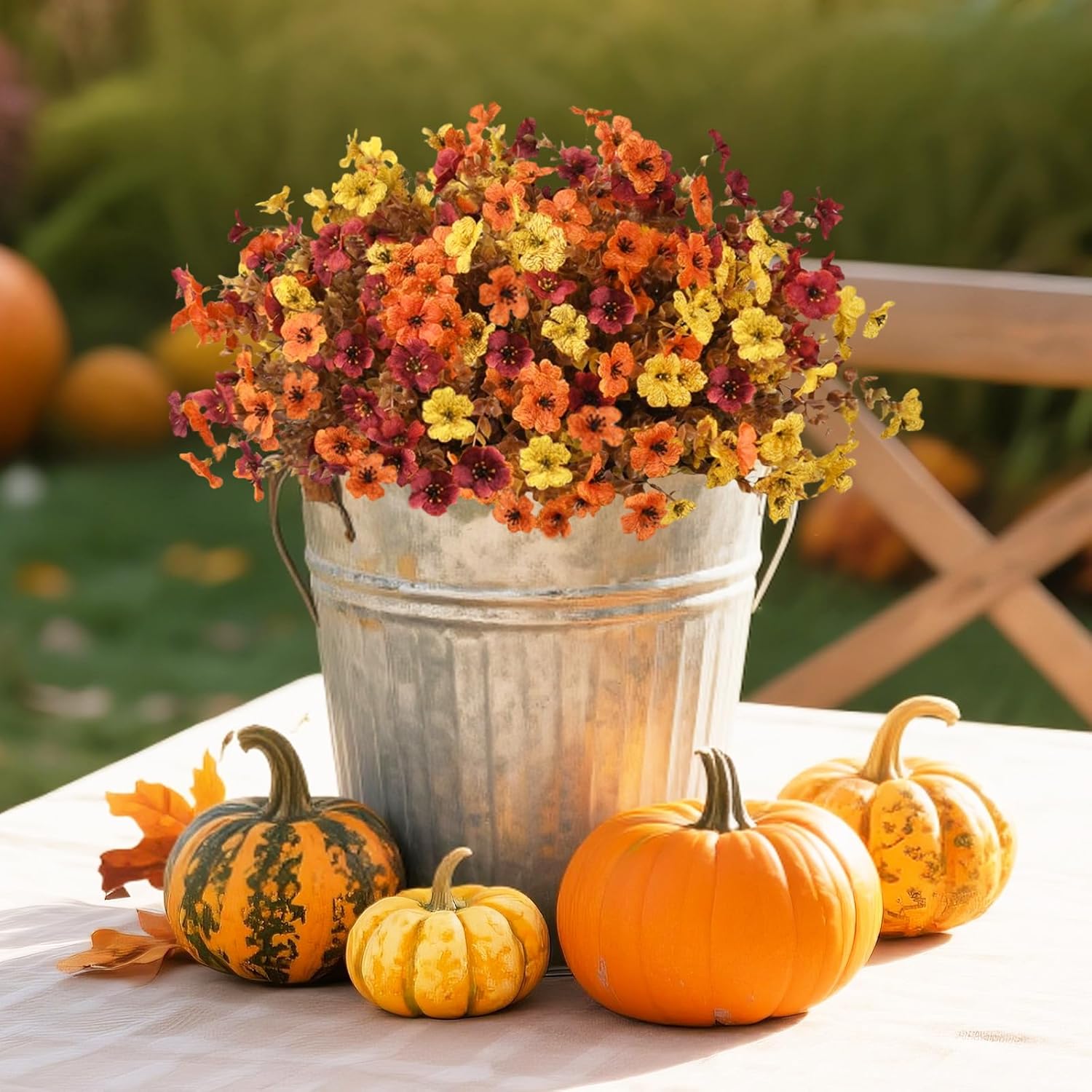 🍁 Violettes Artificielles d’Automne – Résistantes aux UV et aux Intempéries